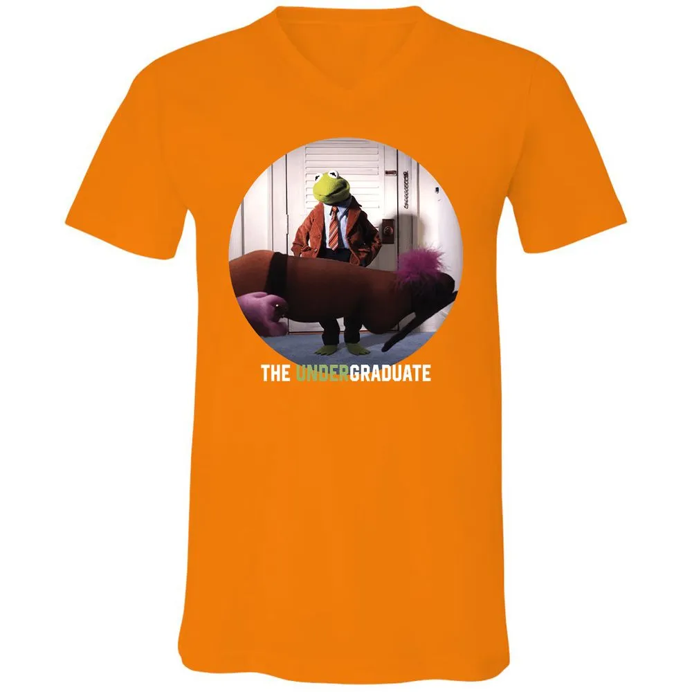Unisex V-Neck T-Shirt - Q6WVJATW - Orange - 11