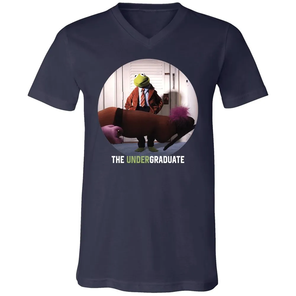 Unisex V-Neck T-Shirt - Q6WVJATW - Navy - 2