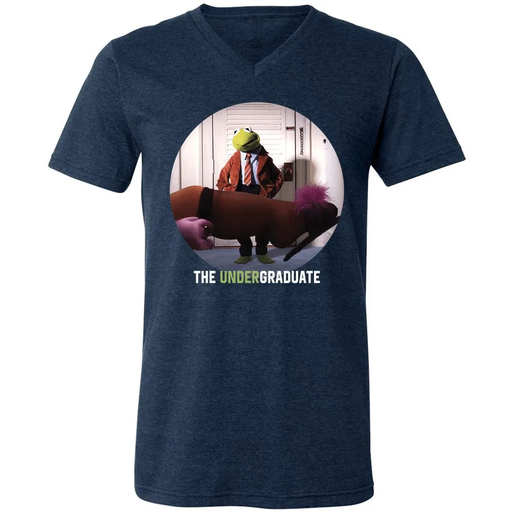 Unisex V-Neck T-Shirt - Q6WVJATW - Heather Navy - 15