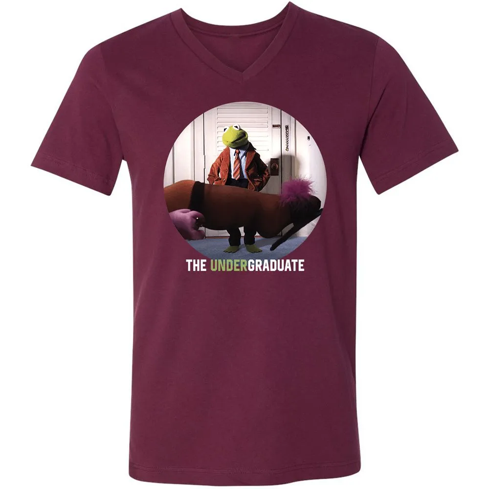 Unisex V-Neck T-Shirt - Q6WVJATW - Maroon - 6