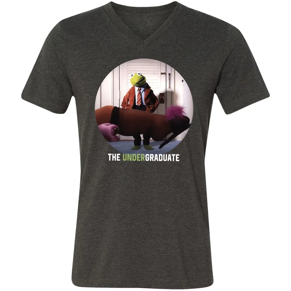 Unisex V-Neck T-Shirt - Q6WVJATW - Dark Grey Heather - 8