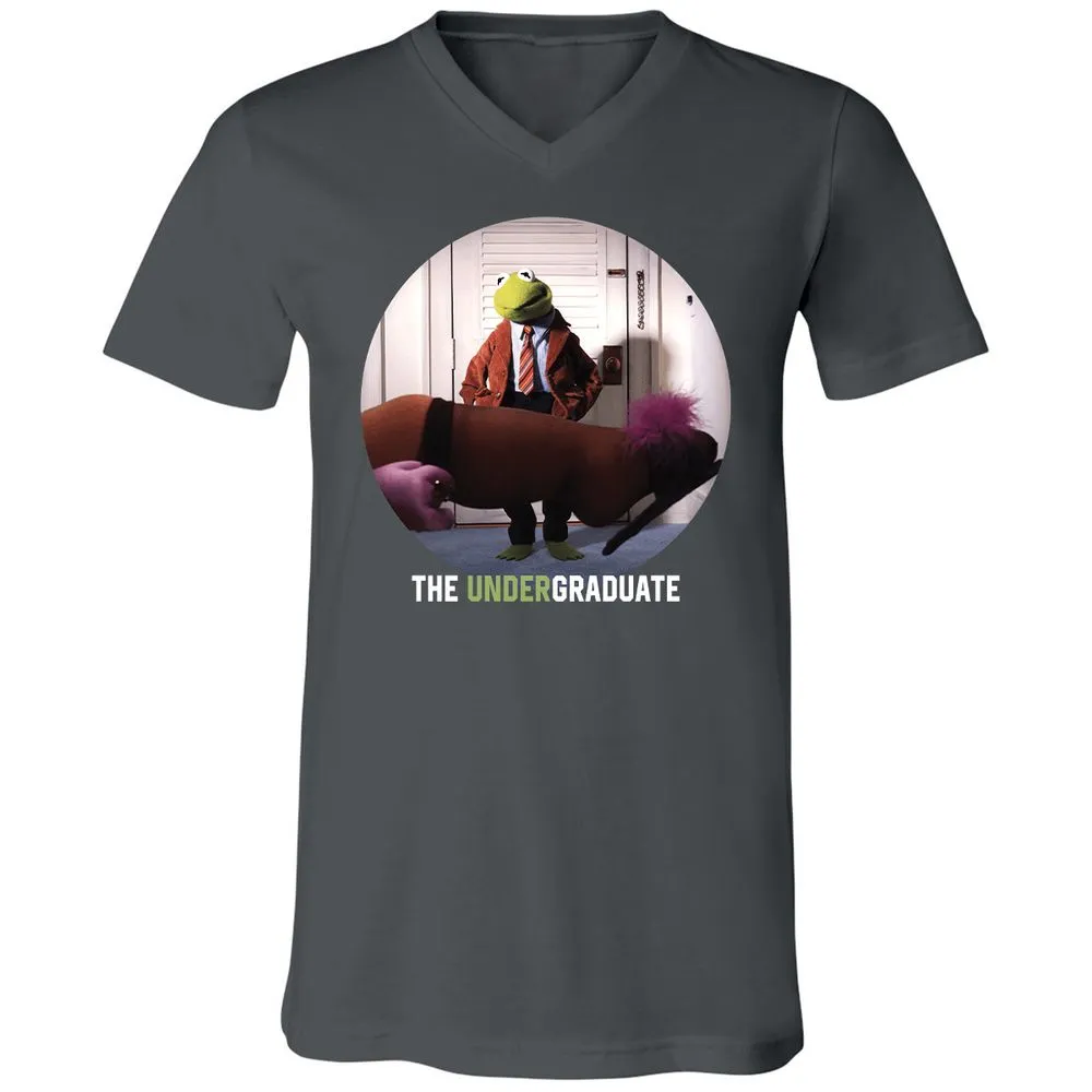 Unisex V-Neck T-Shirt - Q6WVJATW - Asphalt - 12