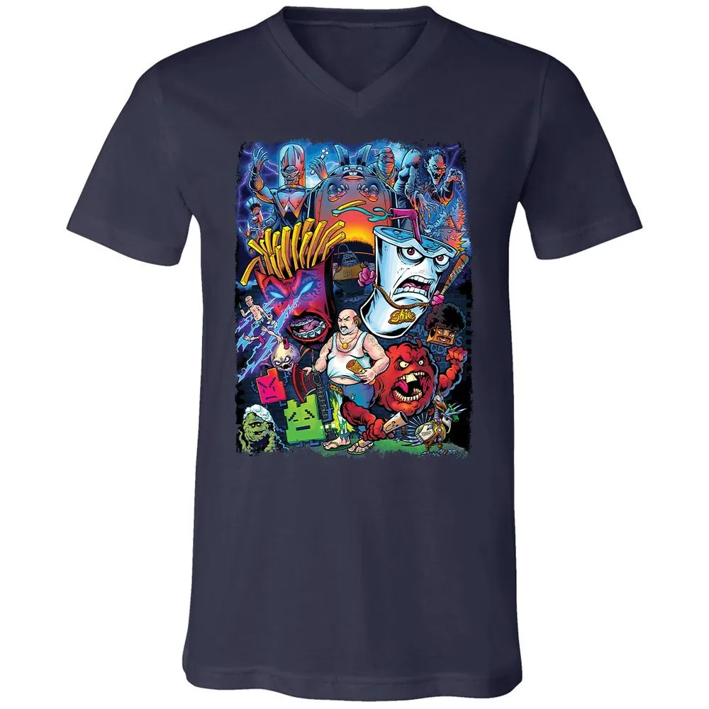 Unisex V-Neck T-Shirt - R9L8J571 - Navy - 2