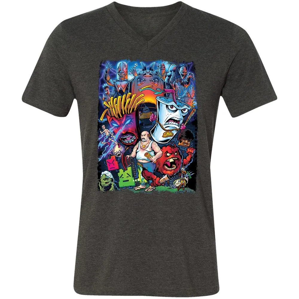 Unisex V-Neck T-Shirt - R9L8J571 - Dark Grey Heather - 8