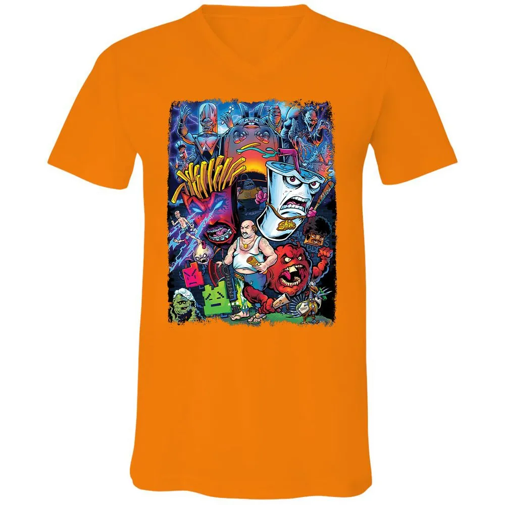 Unisex V-Neck T-Shirt - R9L8J571 - Orange - 11
