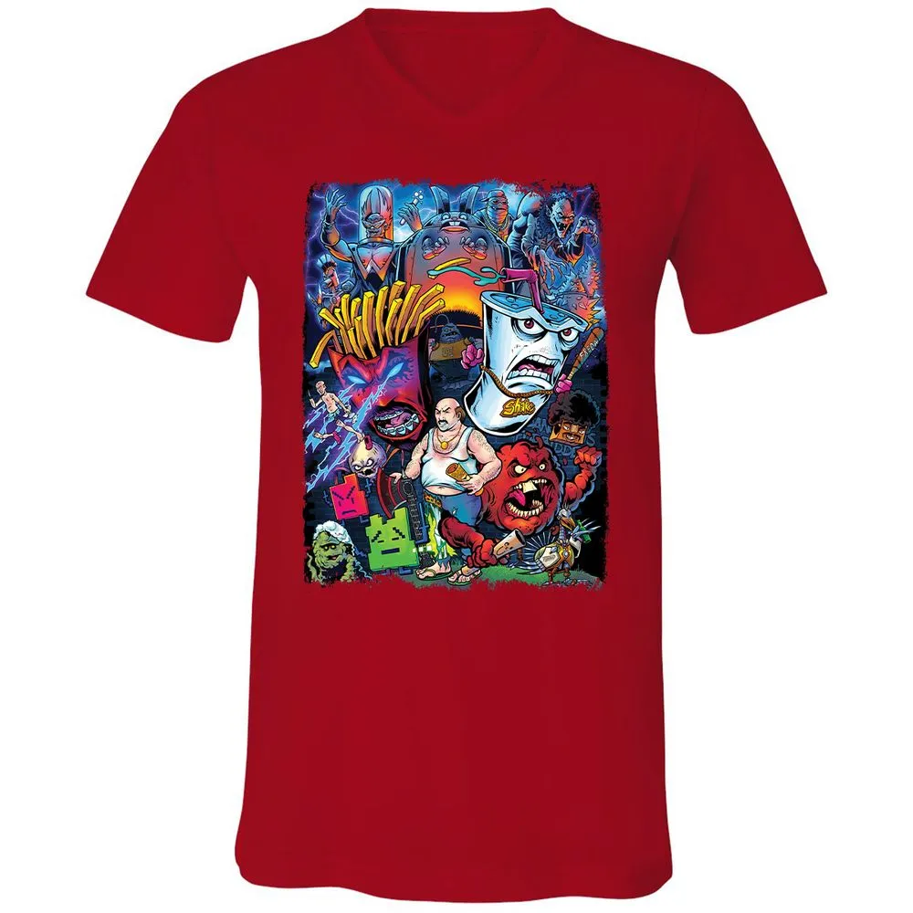 Unisex V-Neck T-Shirt - R9L8J571 - Red - 3
