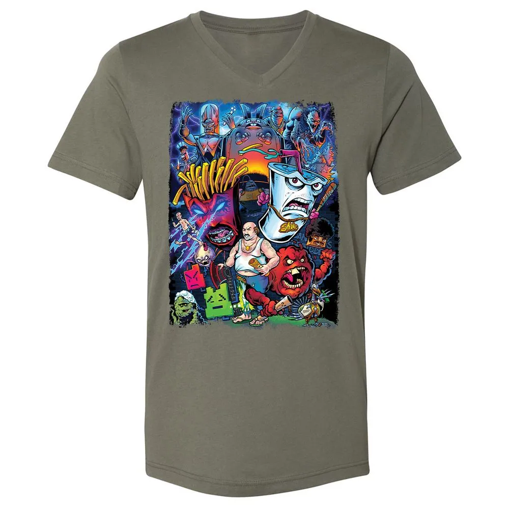 Unisex V-Neck T-Shirt - R9L8J571 - Military Green - 10