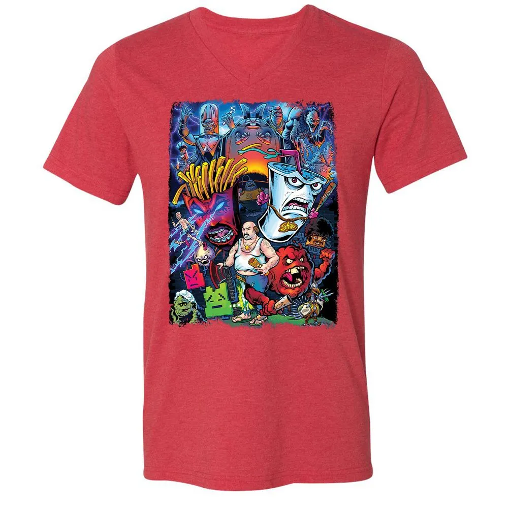 Unisex V-Neck T-Shirt - R9L8J571 - Heather Red - 16