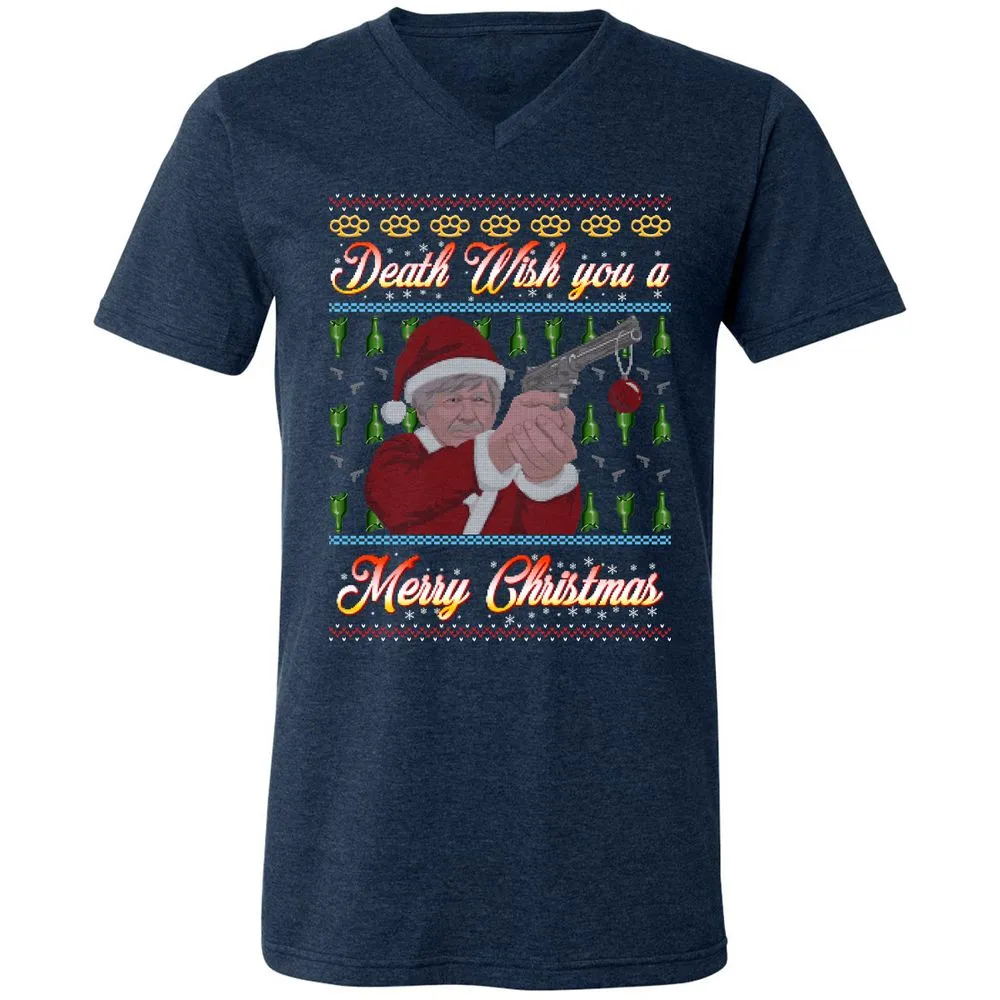 Unisex V-Neck T-Shirt - FZVM2GH4 - Heather Navy - 15
