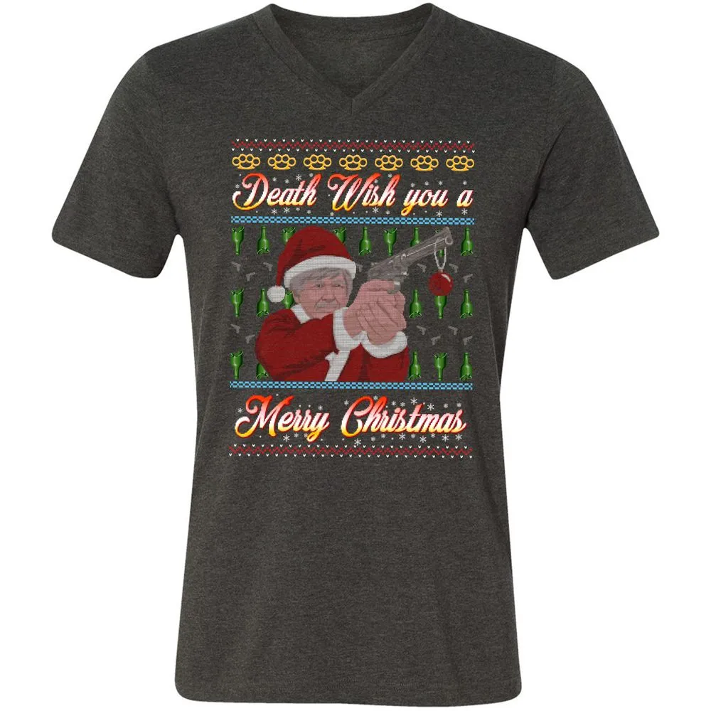 Unisex V-Neck T-Shirt - FZVM2GH4 - Dark Grey Heather - 8