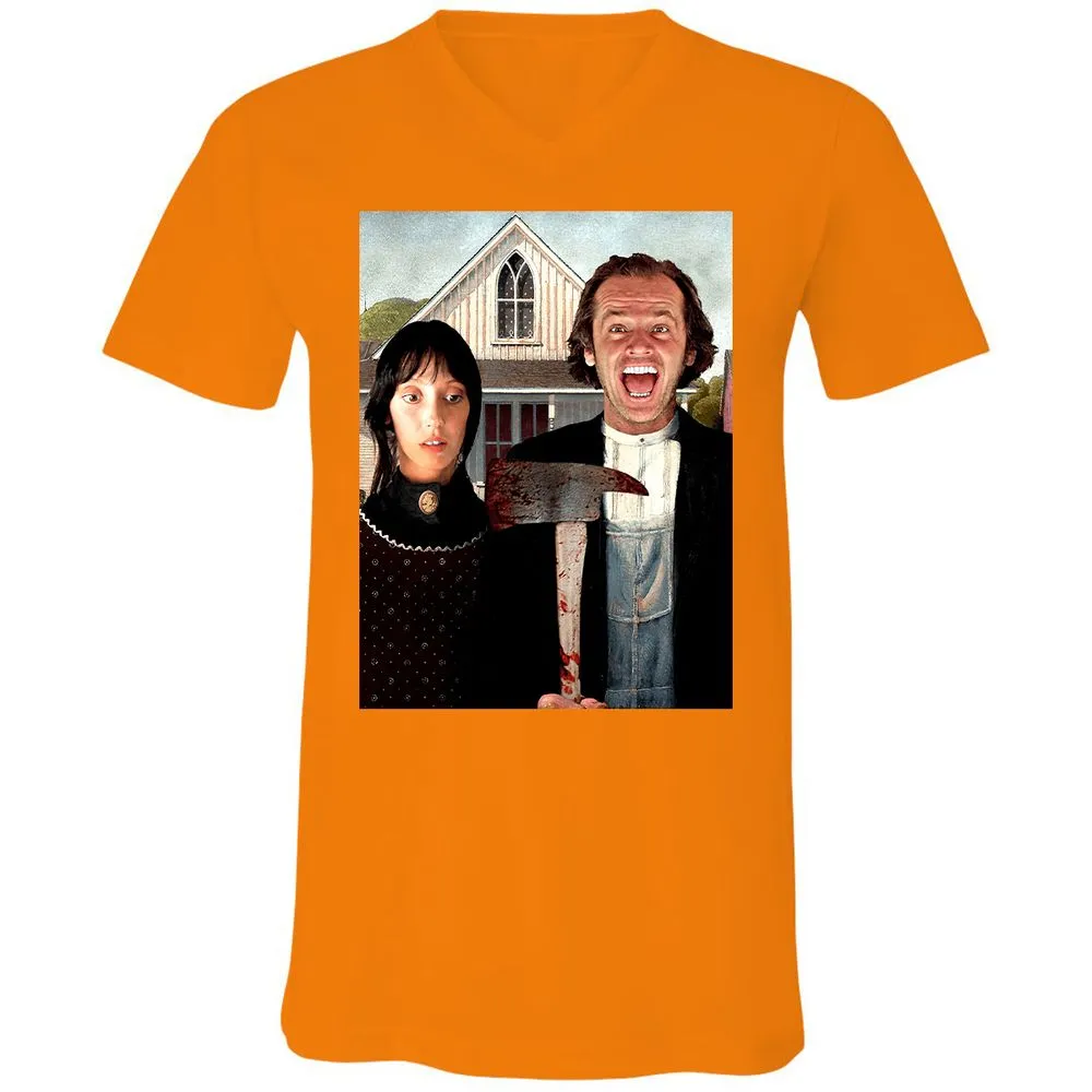 Unisex V-Neck T-Shirt - T1BJ8QQF - Orange - 11