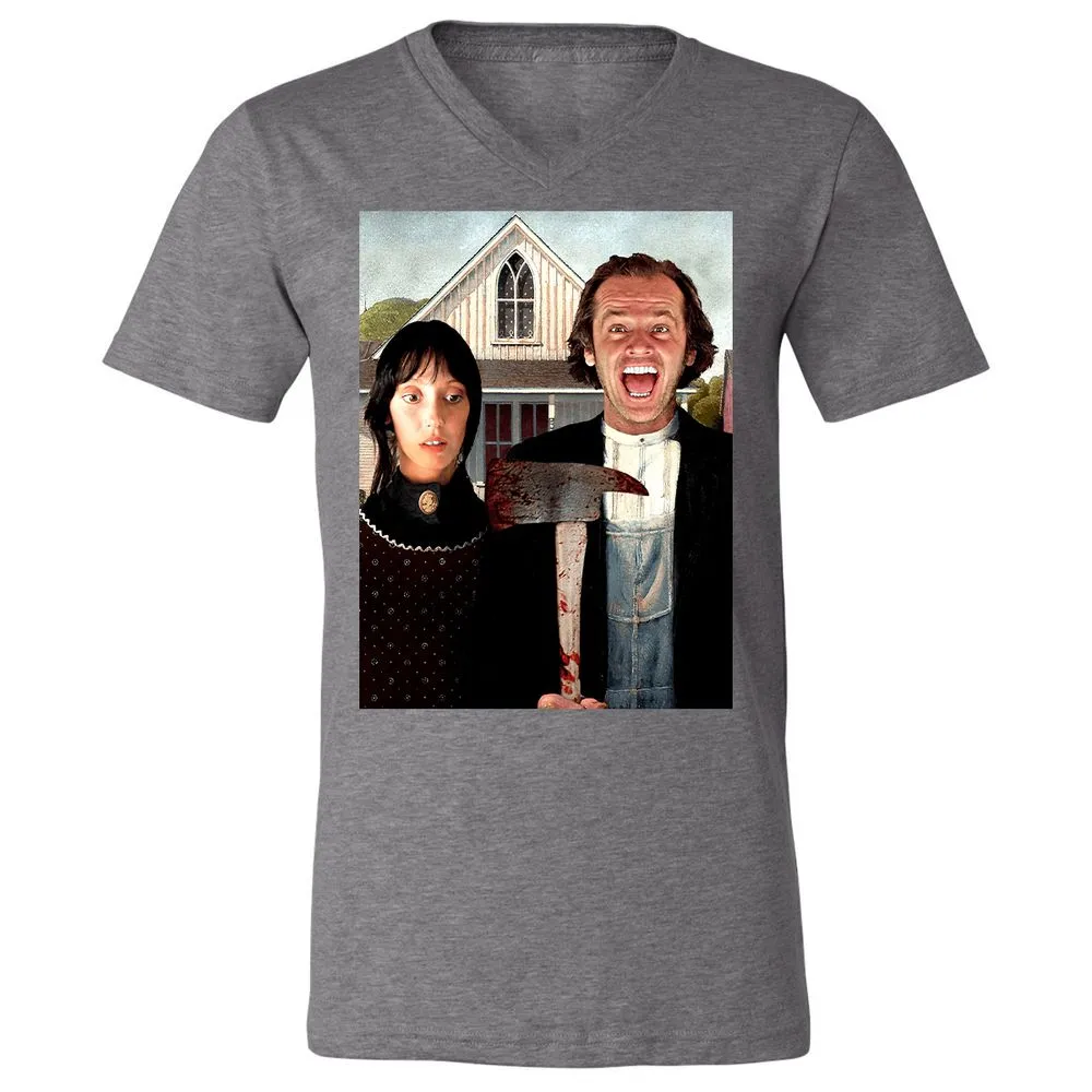 Unisex V-Neck T-Shirt - T1BJ8QQF - Deep Heather - 13