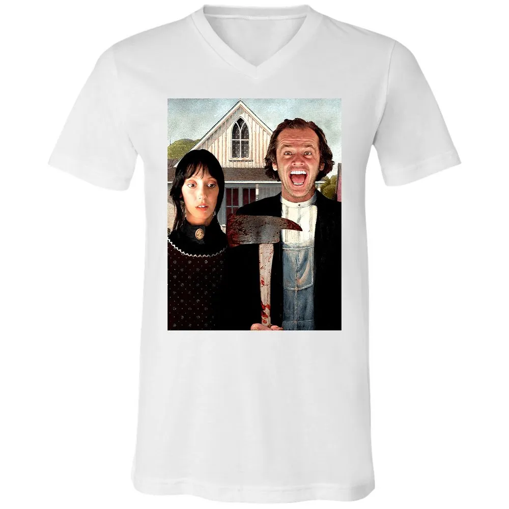 Unisex V-Neck T-Shirt - T1BJ8QQF - White - 5