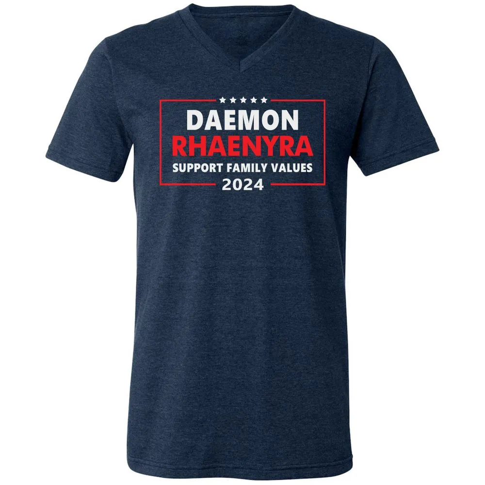 Unisex V-Neck T-Shirt - YTQ5JCNS - Heather Navy - 15