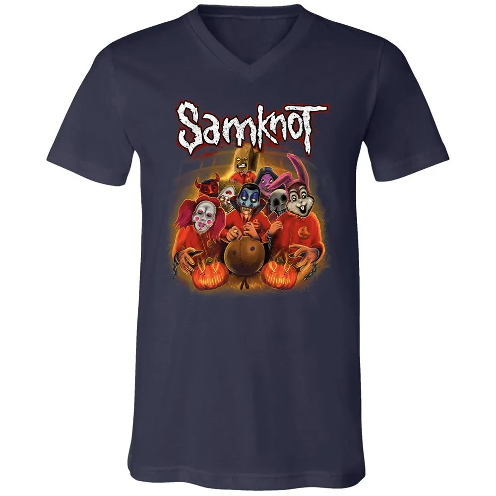 Unisex V-Neck T-Shirt - NR4DX82Q - Navy - 2