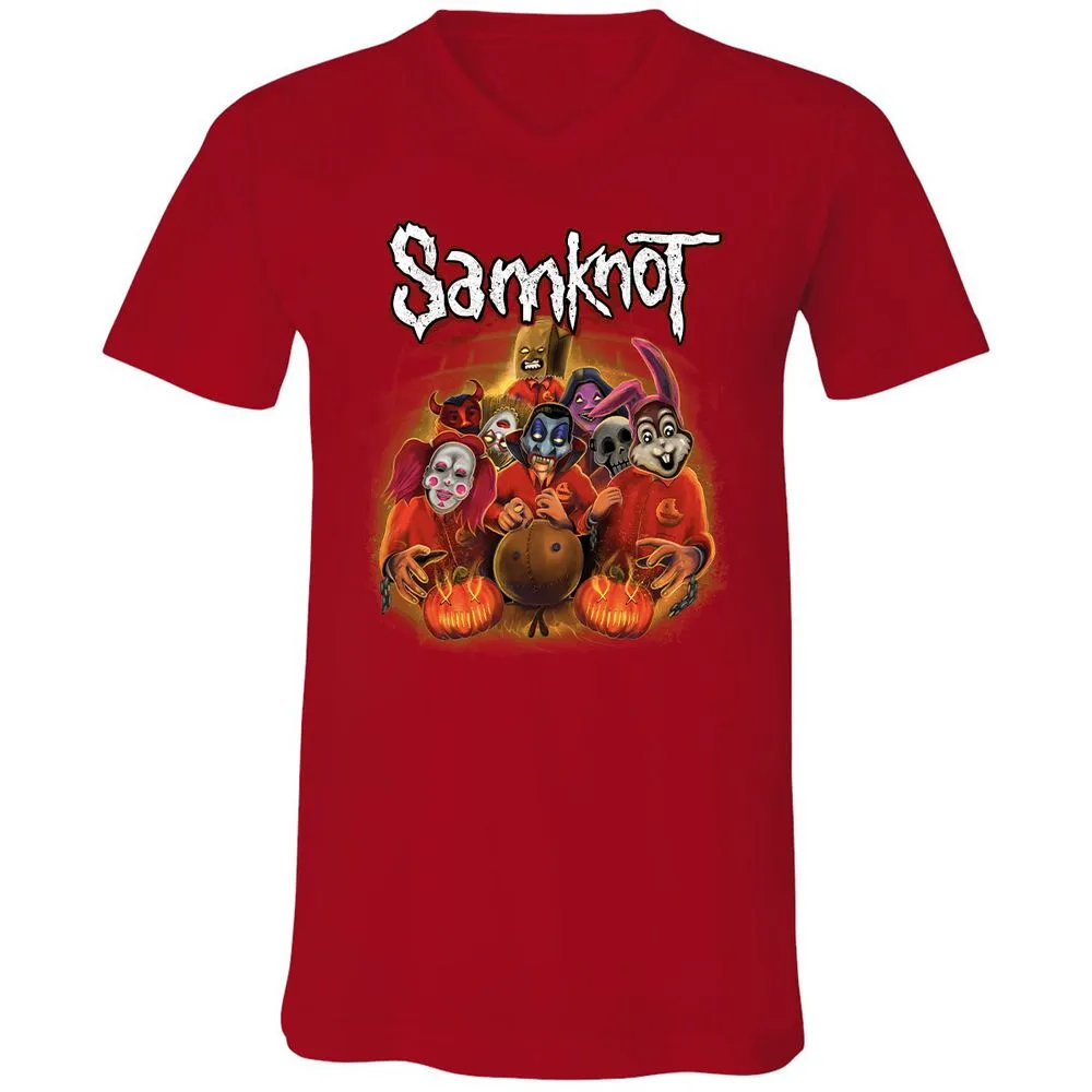 Unisex V-Neck T-Shirt - NR4DX82Q - Red - 3