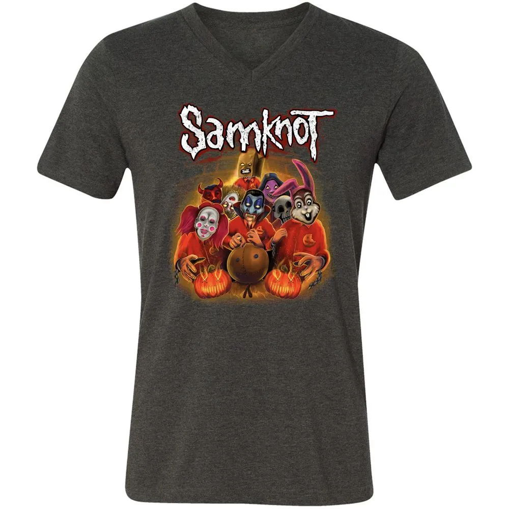 Unisex V-Neck T-Shirt - NR4DX82Q - Dark Grey Heather - 8
