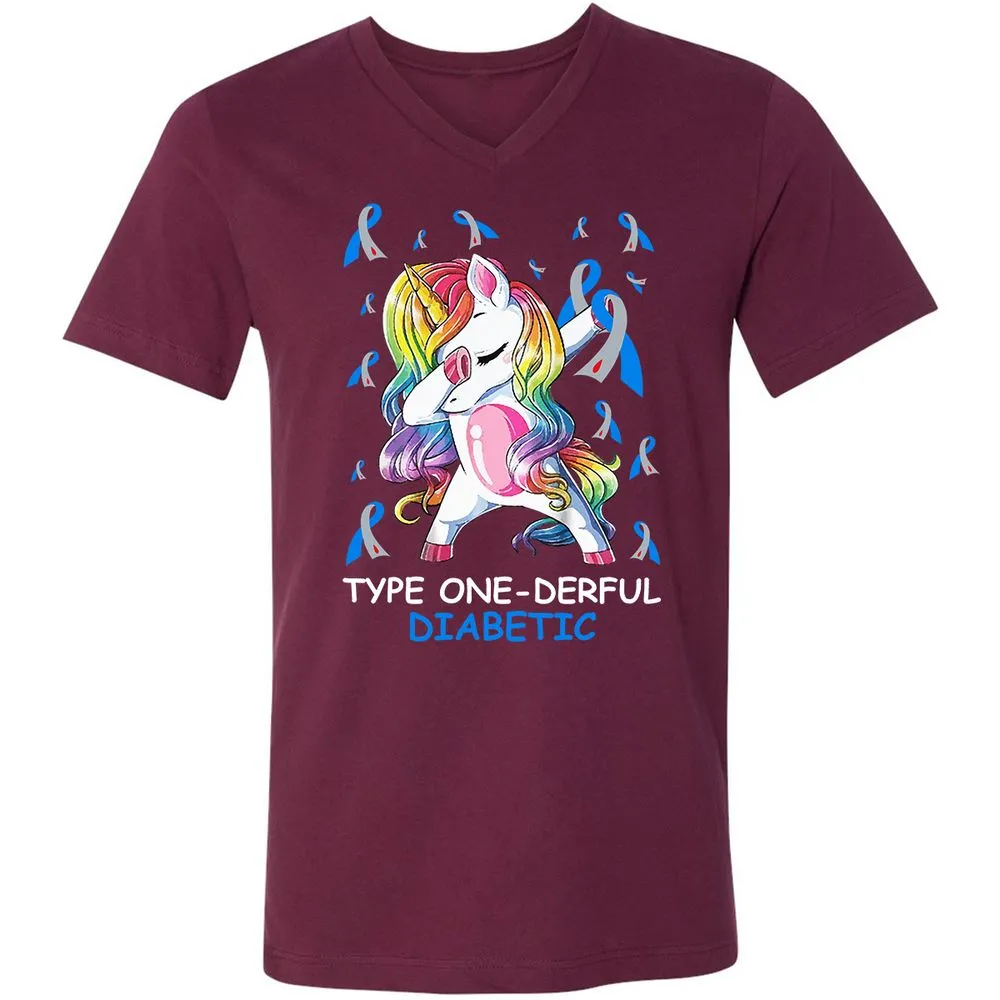 Unisex V-Neck T-Shirt - DN3RWF9Z - Maroon - 6