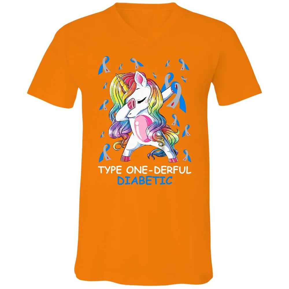 Unisex V-Neck T-Shirt - DN3RWF9Z - Orange - 11