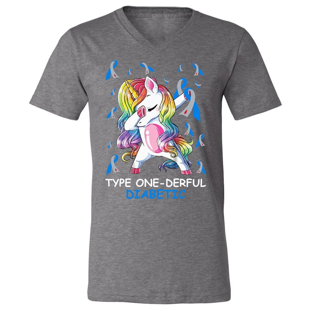 Unisex V-Neck T-Shirt - DN3RWF9Z - Deep Heather - 13