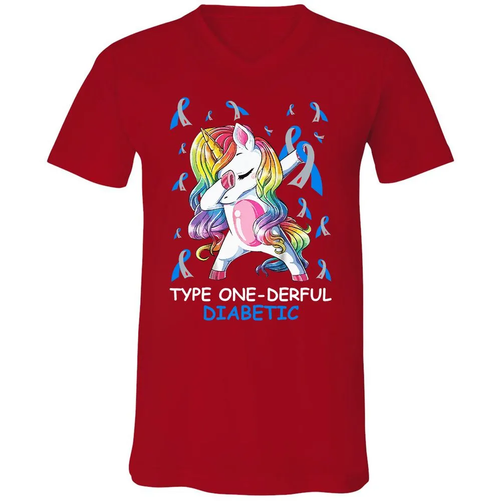 Unisex V-Neck T-Shirt - DN3RWF9Z - Red - 3