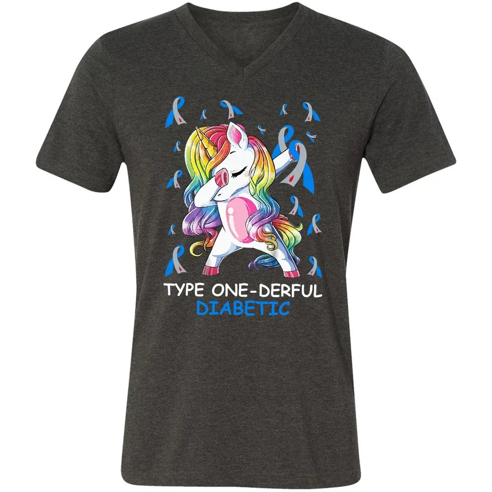 Unisex V-Neck T-Shirt - DN3RWF9Z - Dark Grey Heather - 8