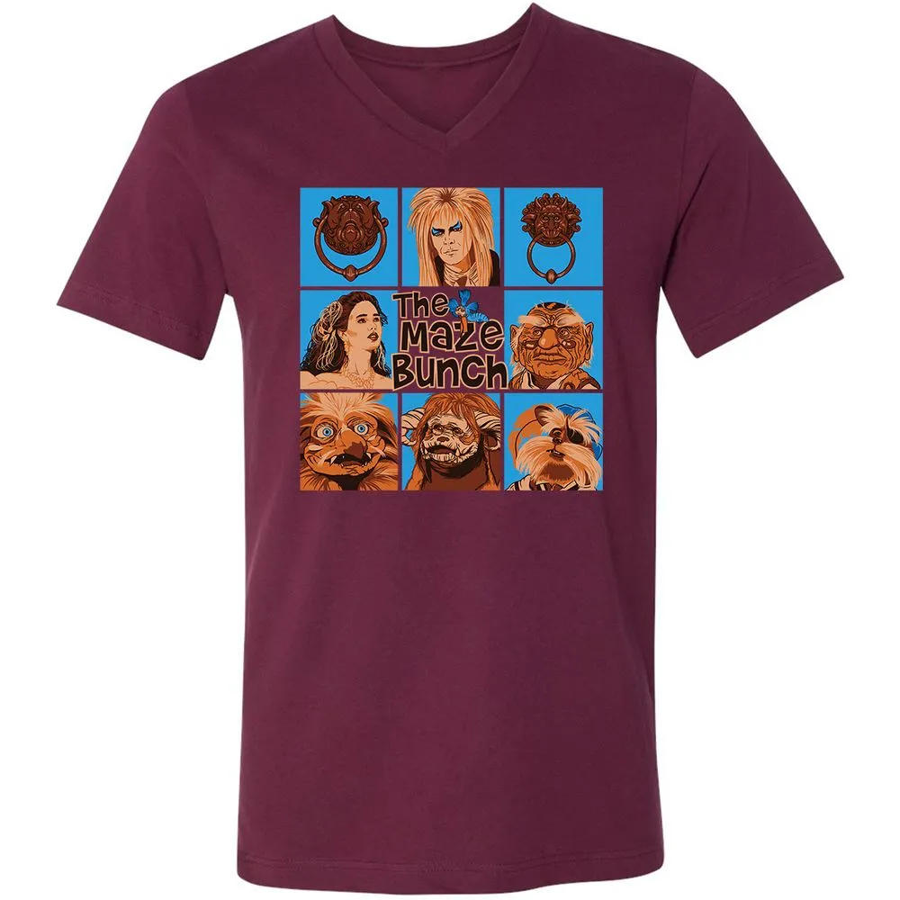 Unisex V-Neck T-Shirt - 4XBNXZZ5 - Maroon - 6