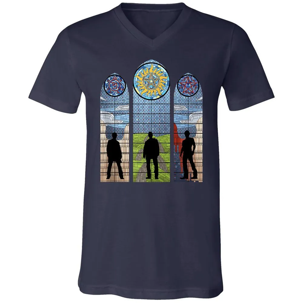 Unisex V-Neck T-Shirt - QE95G5RU - Navy - 2
