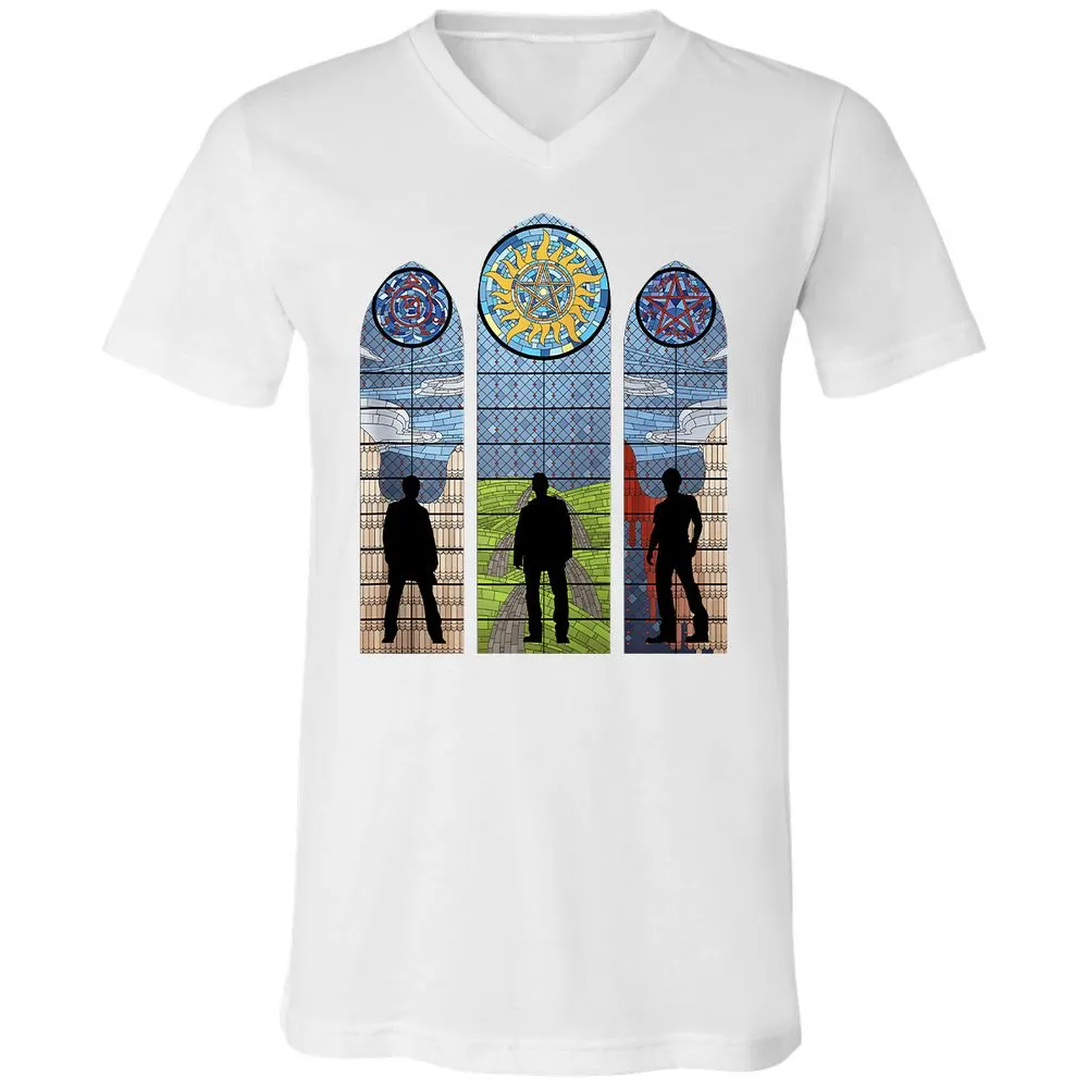 Unisex V-Neck T-Shirt - QE95G5RU - White - 5