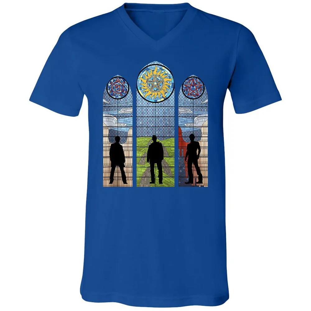 Unisex V-Neck T-Shirt - QE95G5RU - True Royal - 4