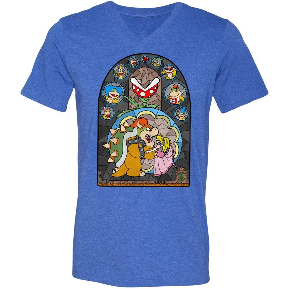 Unisex V-Neck T-Shirt - ZTB5GS8S - Heather True Royal - 14