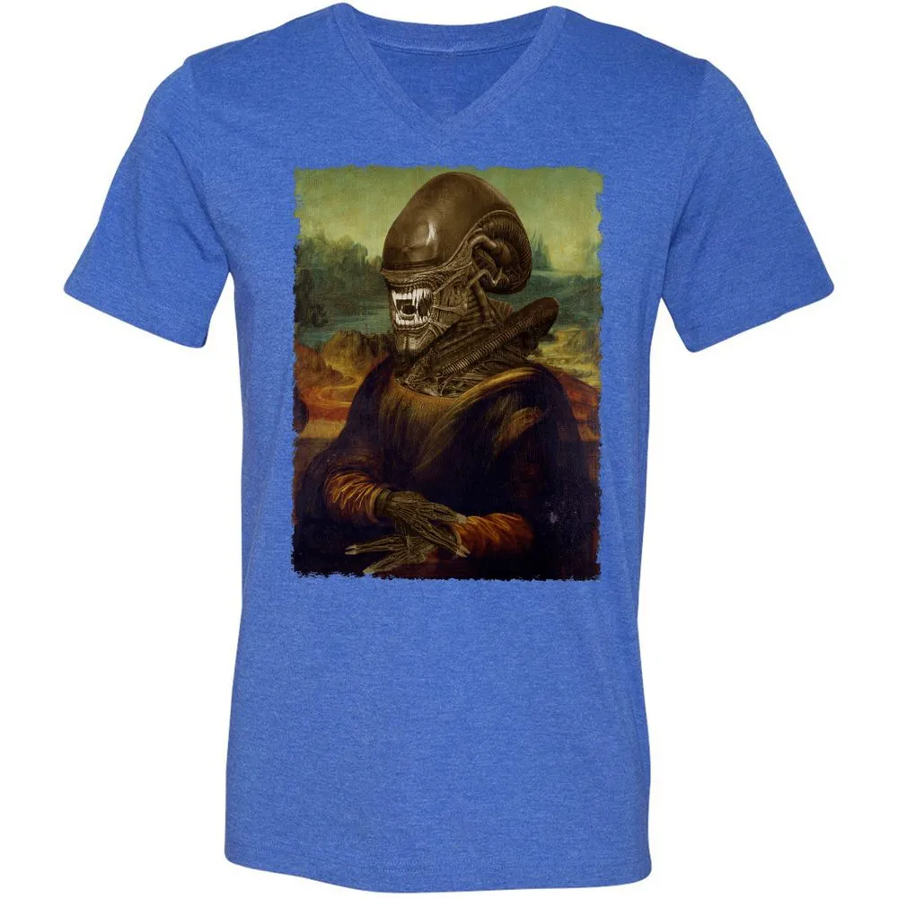 Unisex V-Neck T-Shirt - 1WGK514Y - Heather True Royal - 14