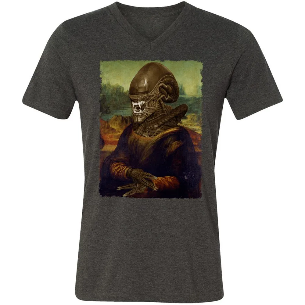 Unisex V-Neck T-Shirt - 1WGK514Y - Dark Grey Heather - 8