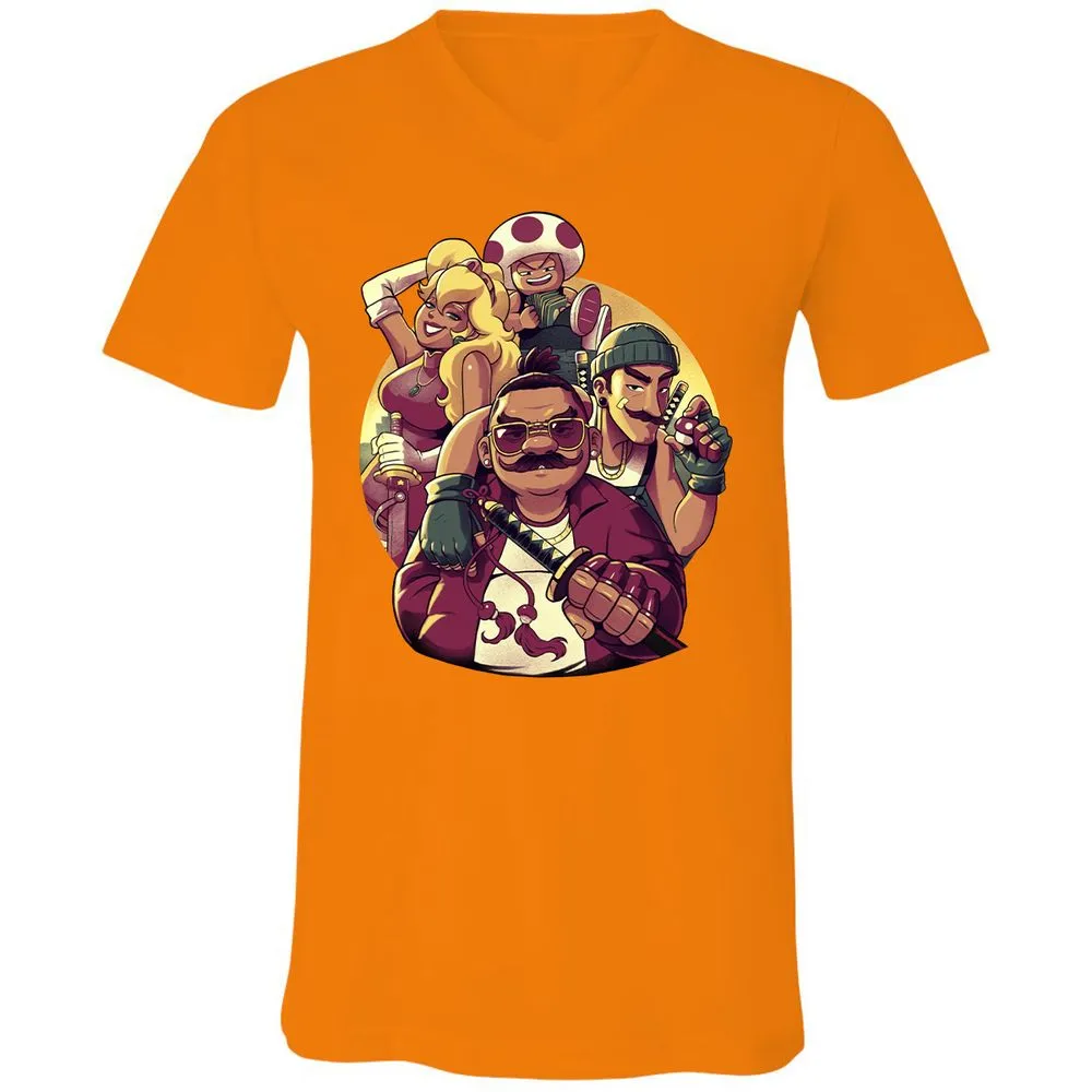 Unisex V-Neck T-Shirt - 543TZYCJ - Orange - 11