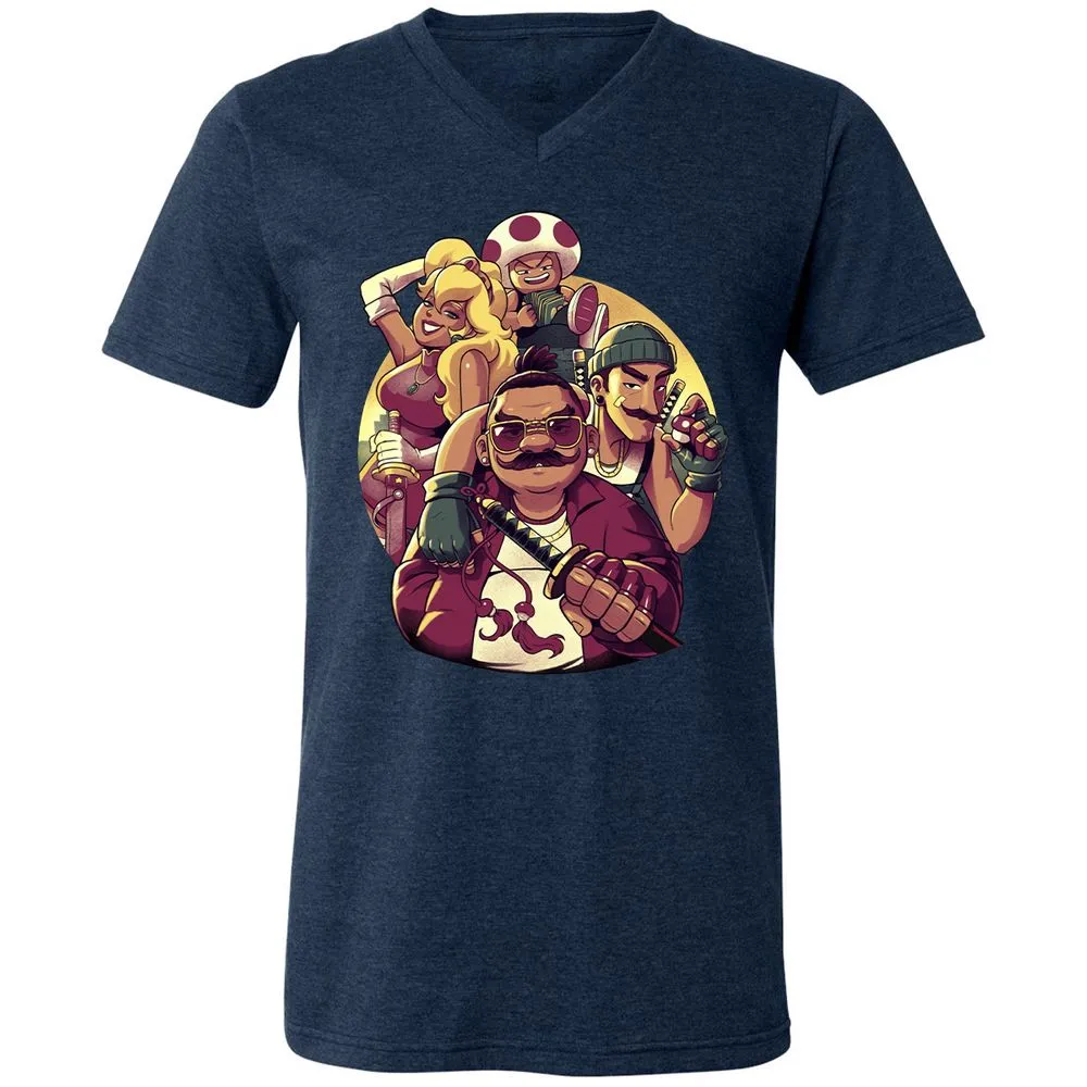 Unisex V-Neck T-Shirt - 543TZYCJ - Heather Navy - 15