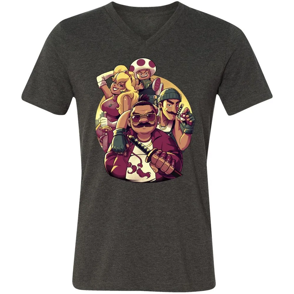 Unisex V-Neck T-Shirt - 543TZYCJ - Dark Grey Heather - 8