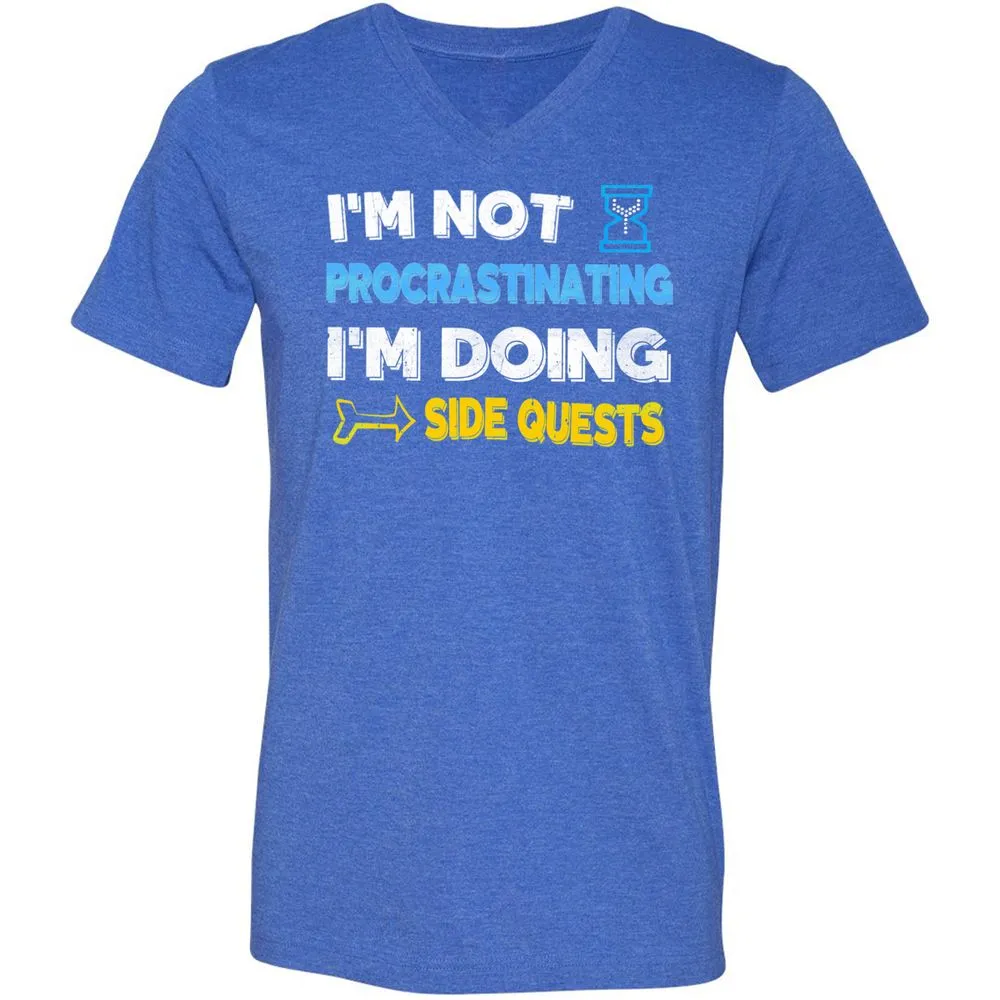 Unisex V-Neck T-Shirt - 7M3E573W - Heather True Royal - 14