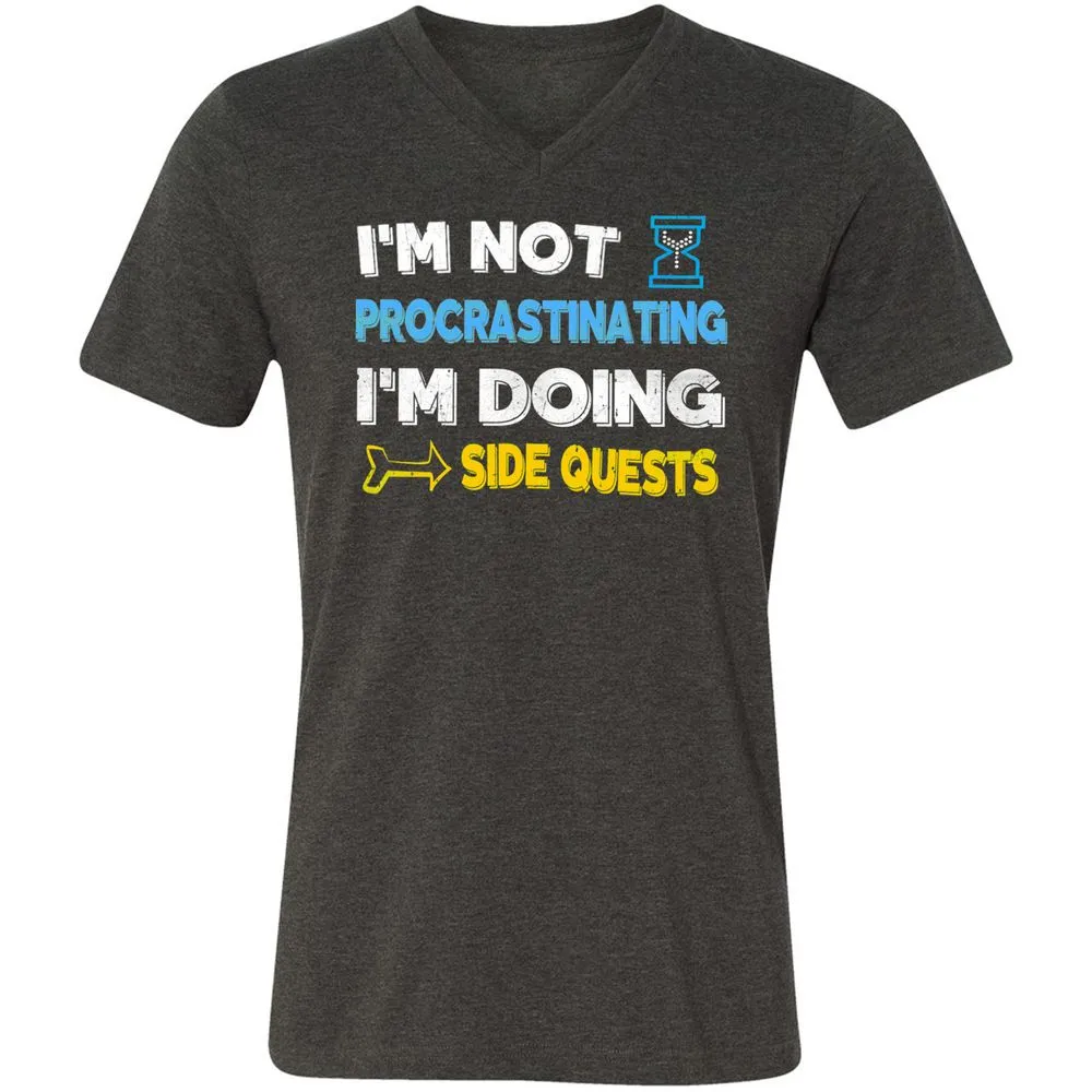 Unisex V-Neck T-Shirt - 7M3E573W - Dark Grey Heather - 8