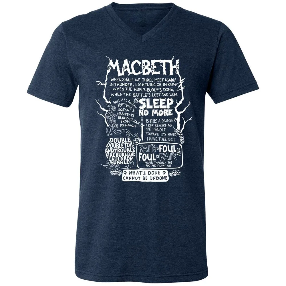 Unisex V-Neck T-Shirt - YE35DLUN - Heather Navy - 15