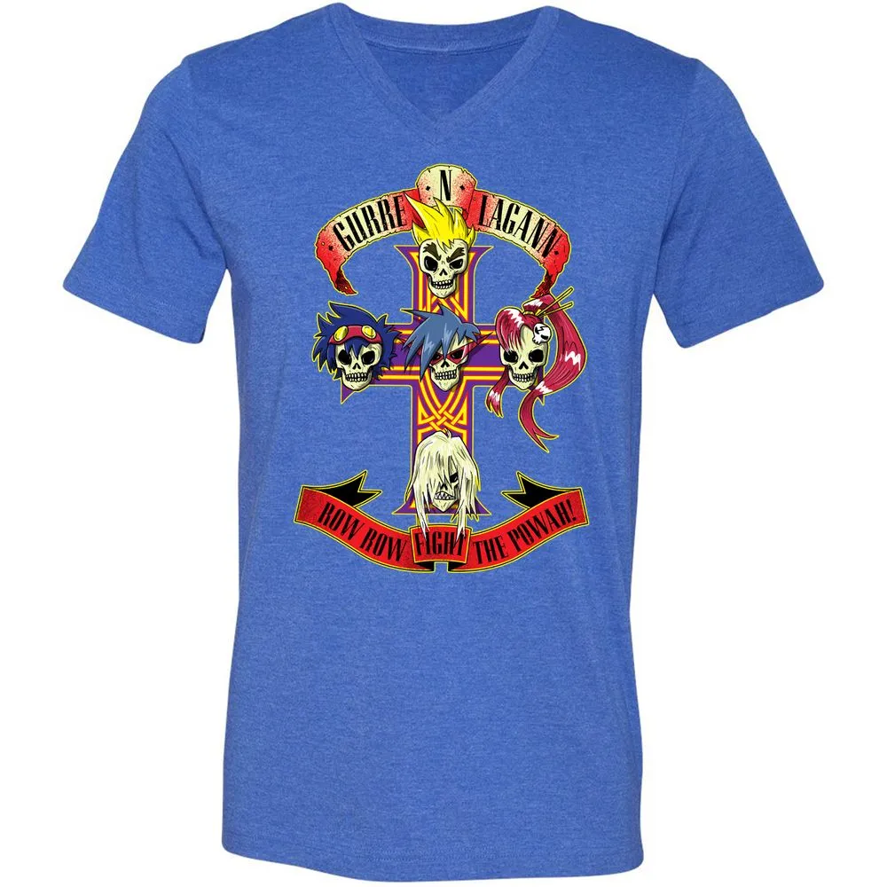 Unisex V-Neck T-Shirt - N5JVQ8EX - Heather True Royal - 14