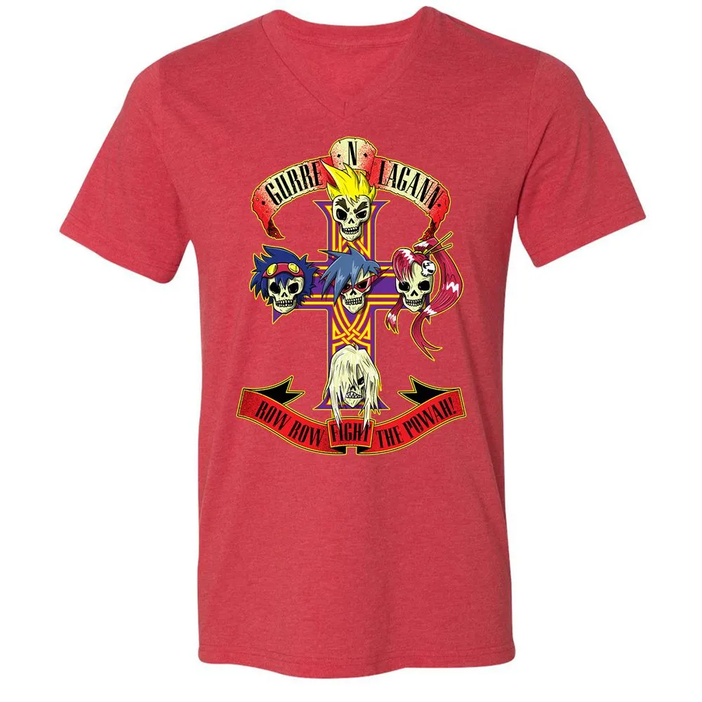 Unisex V-Neck T-Shirt - N5JVQ8EX - Heather Red - 16