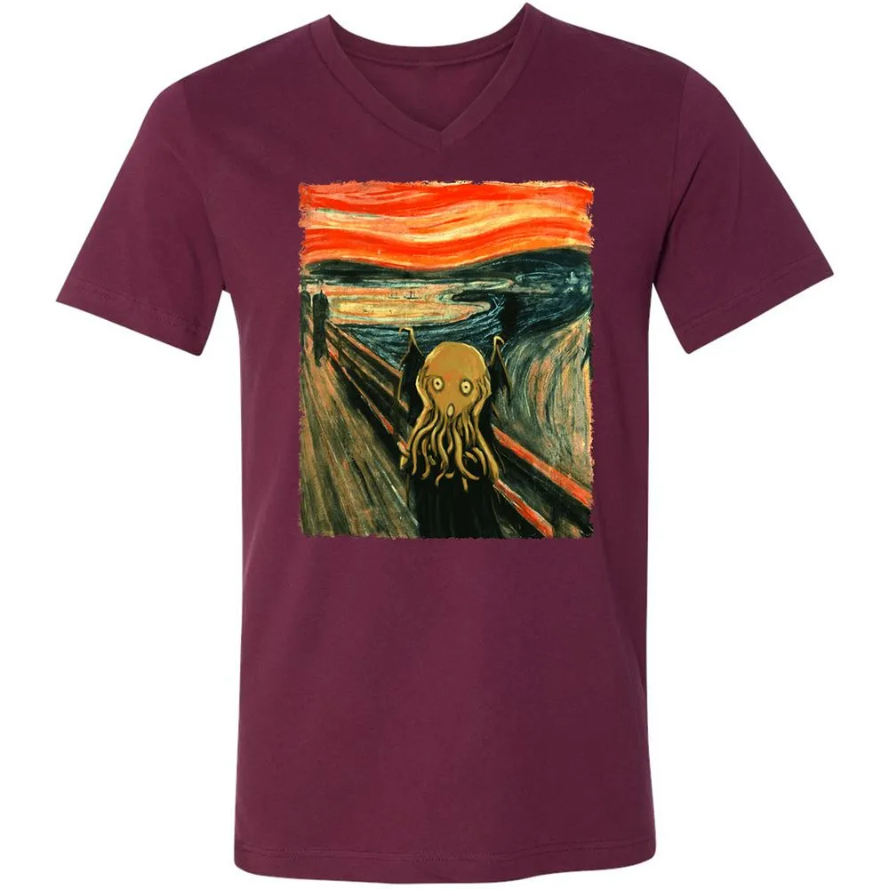 Unisex V-Neck T-Shirt - VQBQP7LZ - Maroon - 6