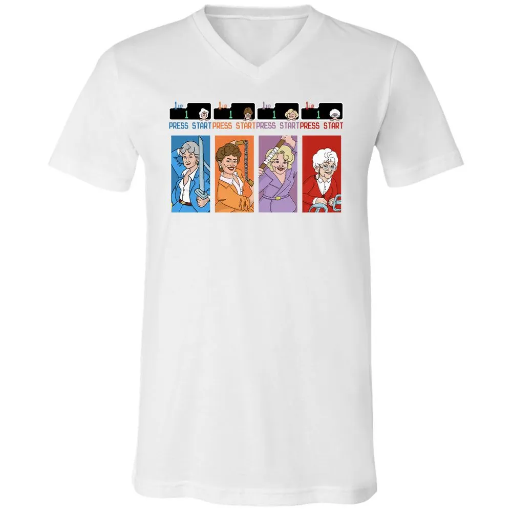 Unisex V-Neck T-Shirt - 23FDQA77 - White - 5