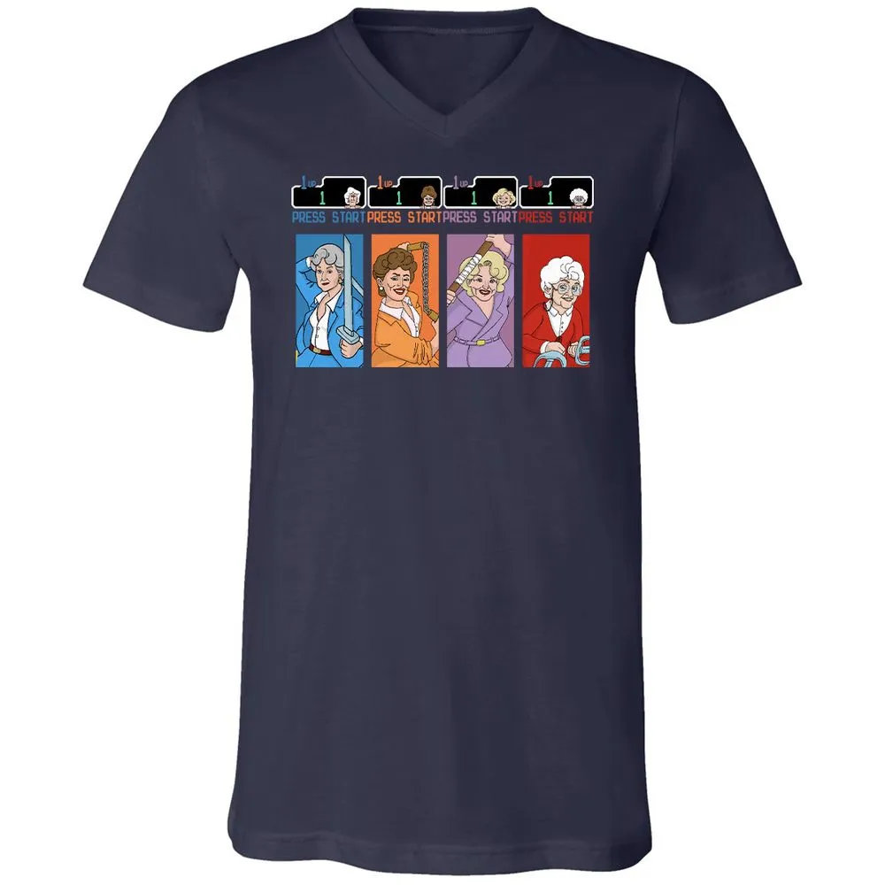 Unisex V-Neck T-Shirt - 23FDQA77 - Navy - 2