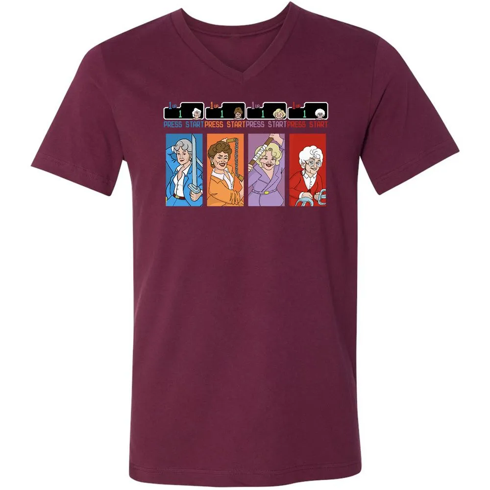 Unisex V-Neck T-Shirt - 23FDQA77 - Maroon - 6