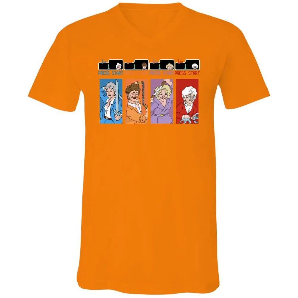 Unisex V-Neck T-Shirt - 23FDQA77 - Orange - 11