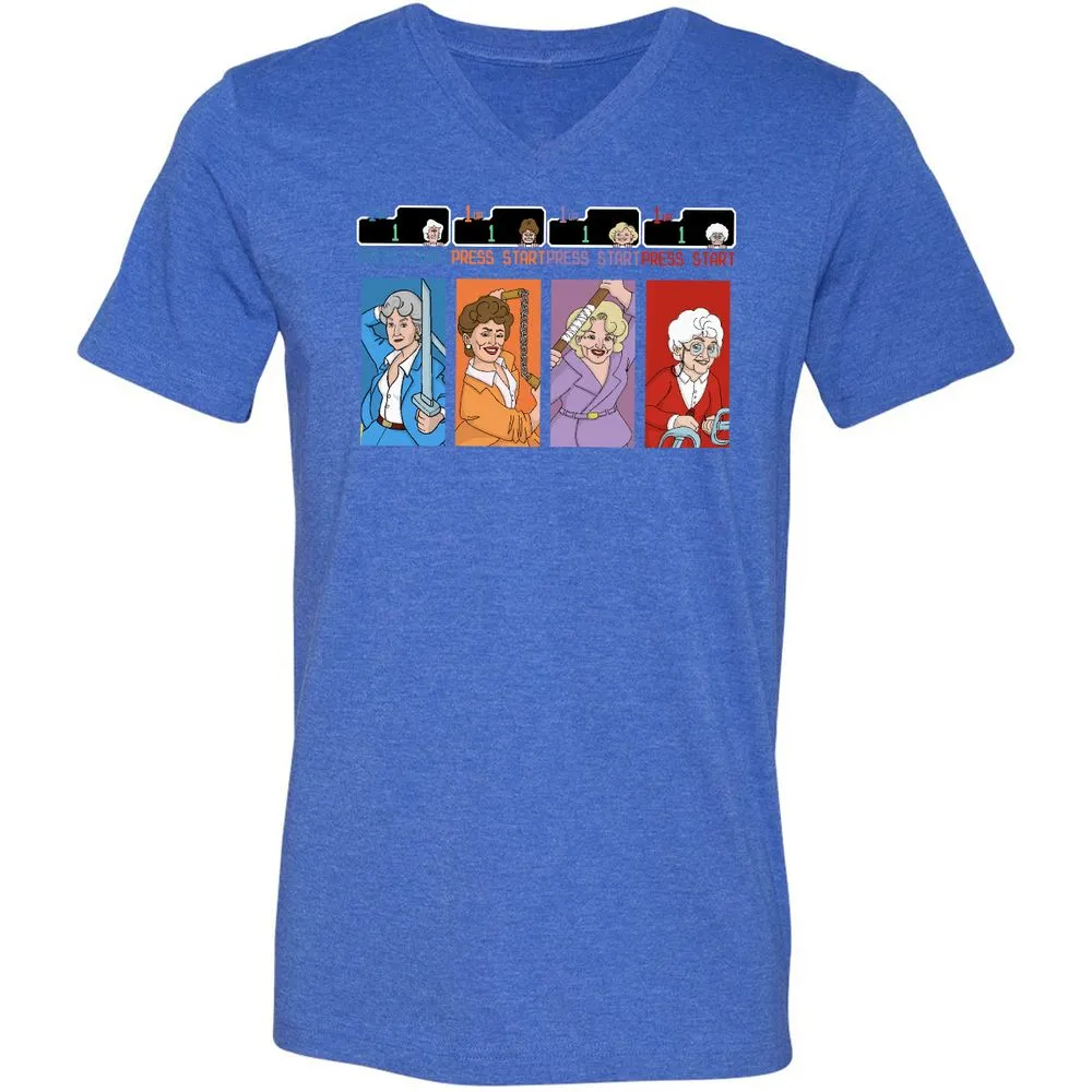 Unisex V-Neck T-Shirt - 23FDQA77 - Heather True Royal - 14