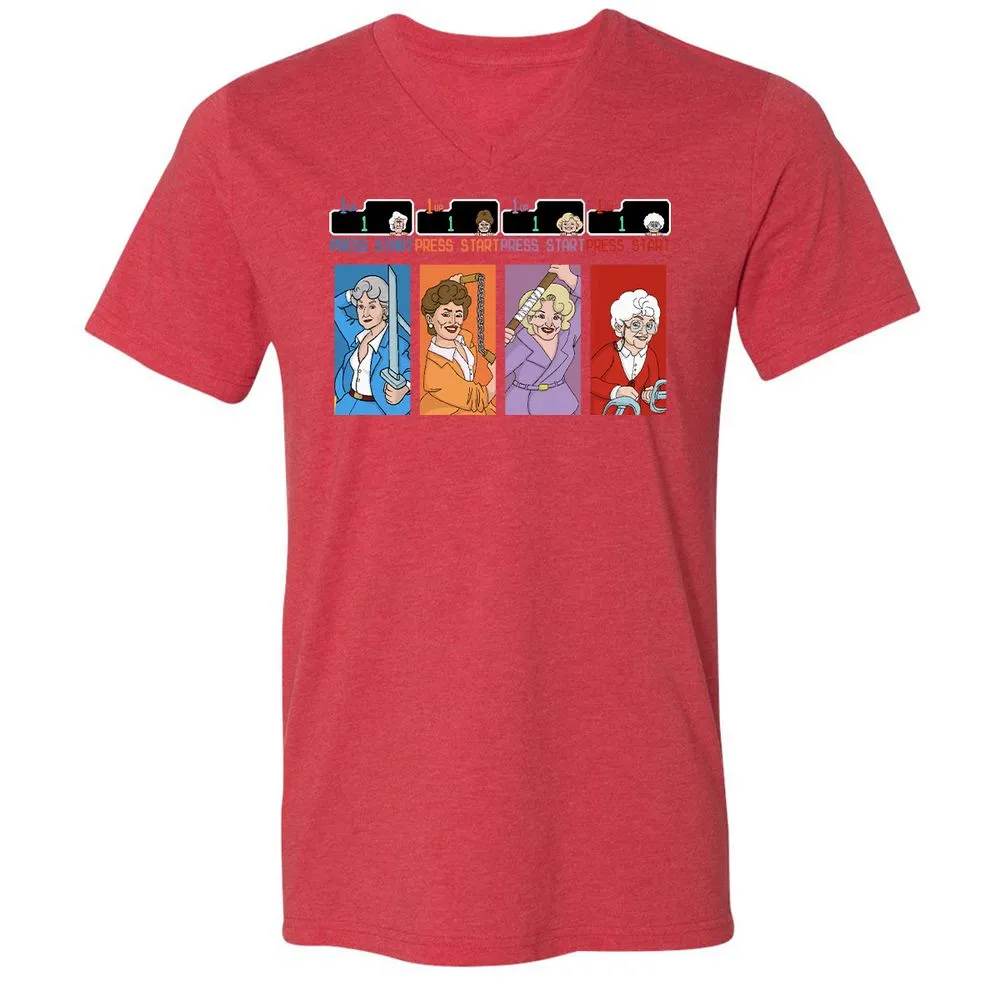 Unisex V-Neck T-Shirt - 23FDQA77 - Heather Red - 16