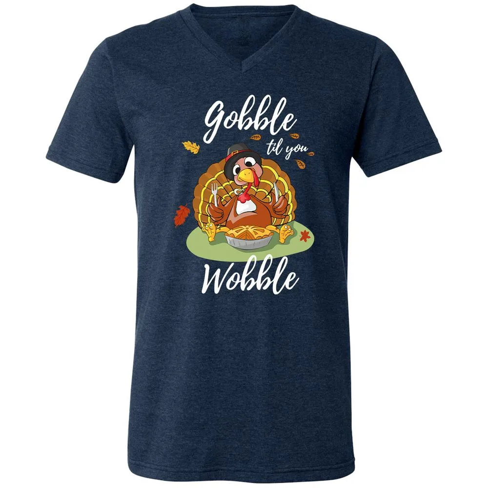 Unisex V-Neck T-Shirt - 8944CQQX - Heather Navy - 15
