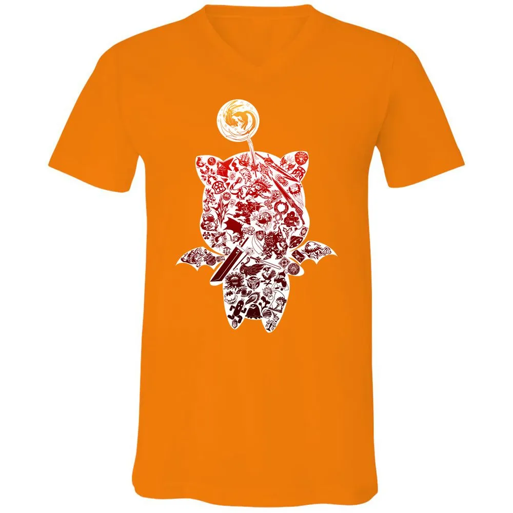 Unisex V-Neck T-Shirt - R8ME22Q8 - Orange - 11